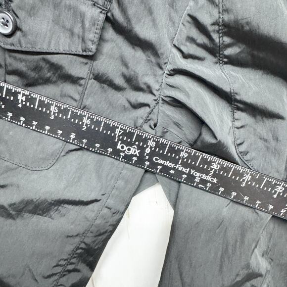 Michael Kors Jacket Men Sz Small Black Collared Button Down Utility Trench Coat - Picture 6 of 7